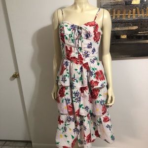 Vintage 1980s FLORAL CORSET sundress dress M/L